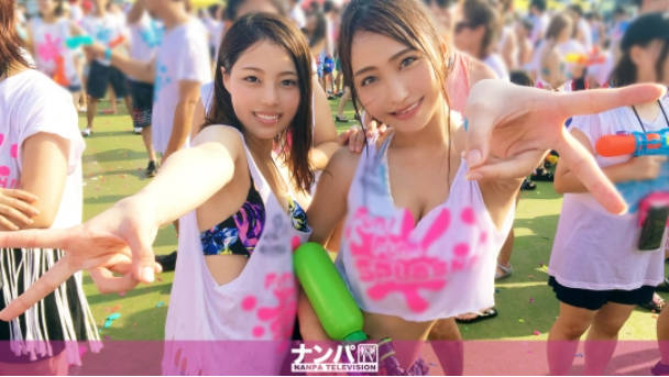 200GANA-2143 ファ●ファ●スプラッシュナンパ！ パリピの集まるずぶ濡れフェス！ノリよく過ごせばギャルと飲める！車で送るよとホテルに連れ込めば…その後は水着でツイスター！？ヤリマンギャルと浮気初心者、大学生2人組は互いのSEXに興味津々の巻【4P乱交】}